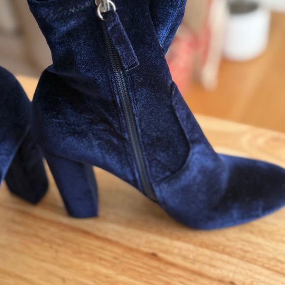 Steve Madden Blue Velvet Ankle Boots - Picture 2 of 11